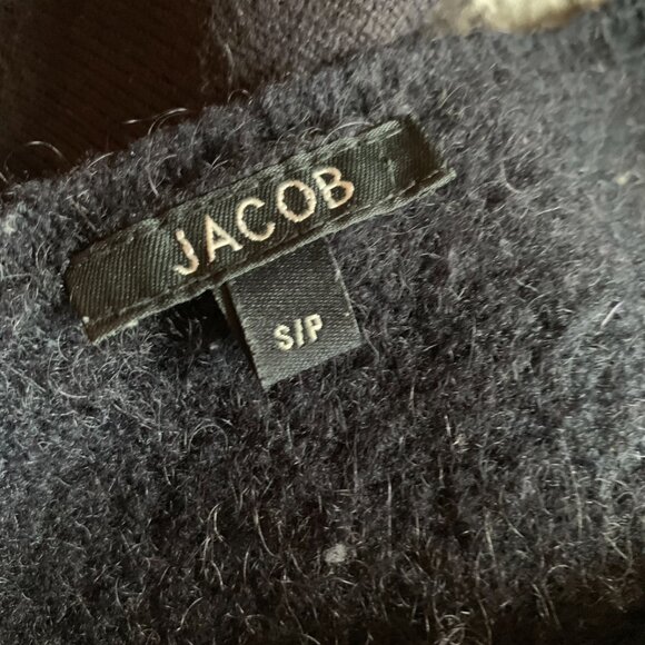 JACOB - Black sweater - Wool Blend Knit - Boat neckline - Small - Picture 7 of 9